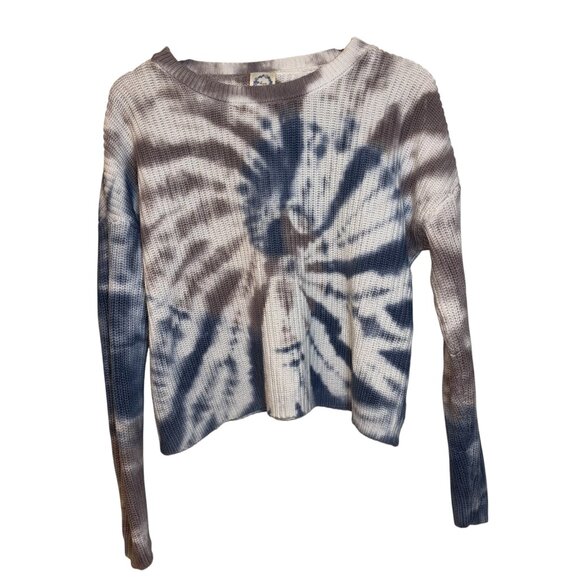Blue Rain Women’s Cotton Sweater size Large Neutral and Blue Tie dye - Picture 2 of 6